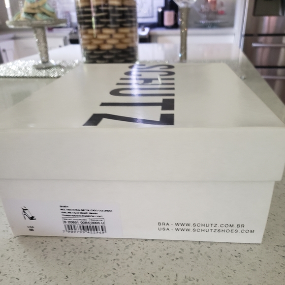 Schutz Shary Iridescent Crystal-Embellished Sandals in Rainbow Light - Picture 6 of 13